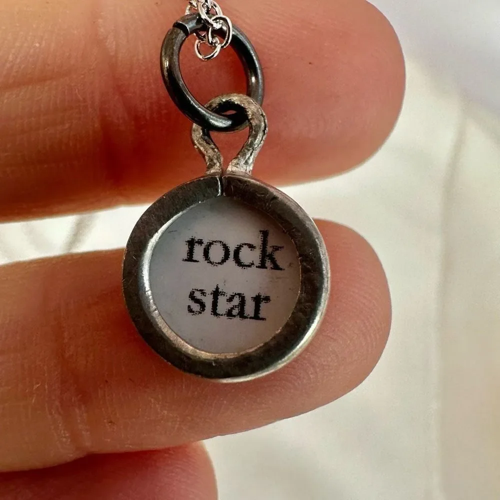 Skeleton rock star small pendant necklace